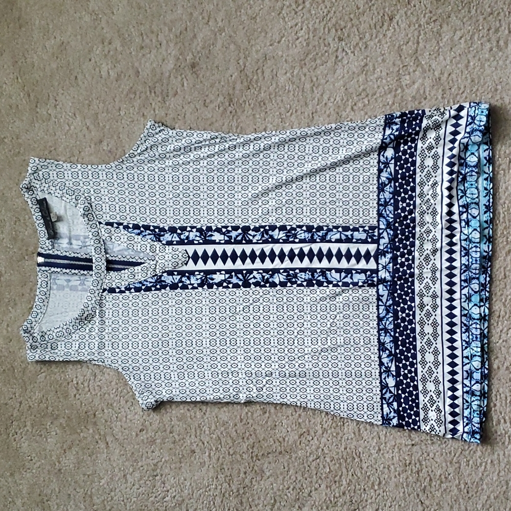 Small patterned Rose & Olive sleeveless top